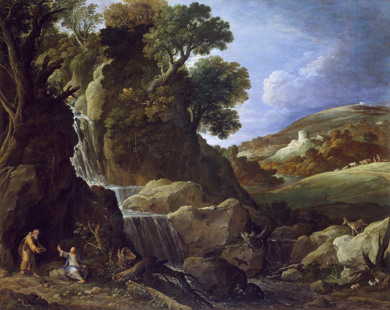 Kristus pokoušen na poušti, 1626 od Paul Bril