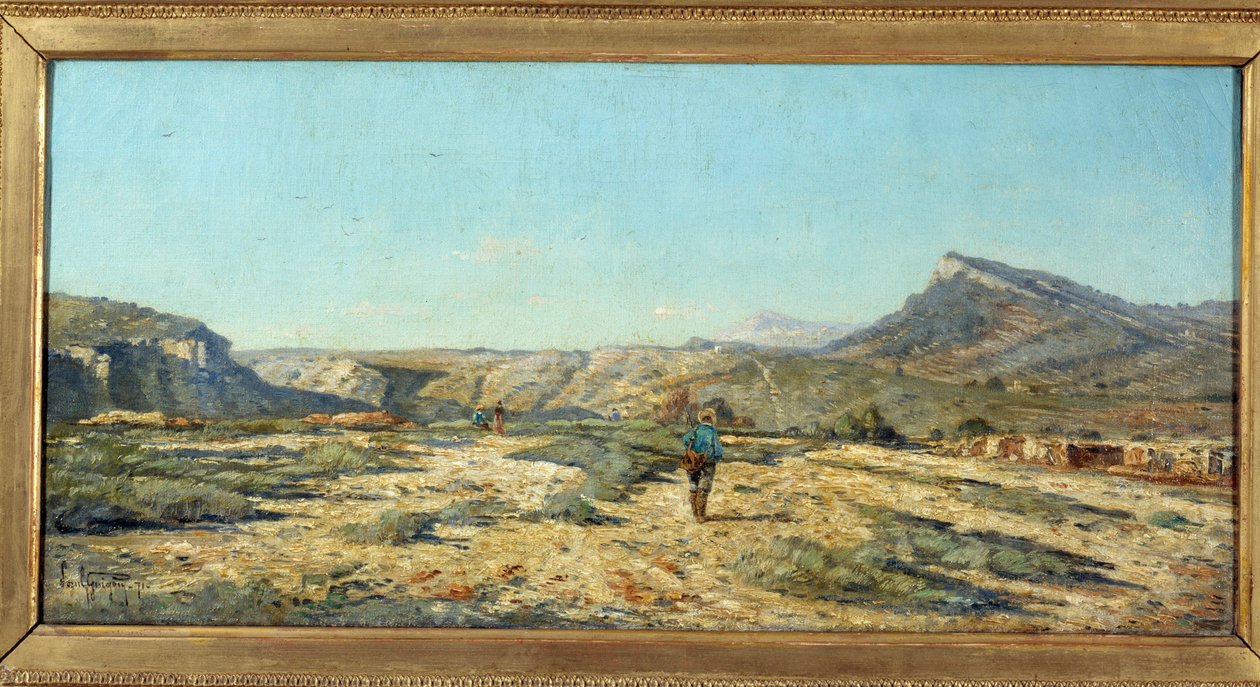 Hills of Allauch Chodec v krajině Provence. Obraz Paul Camille Guigou (1834-1871) od Paul Camille Guigou