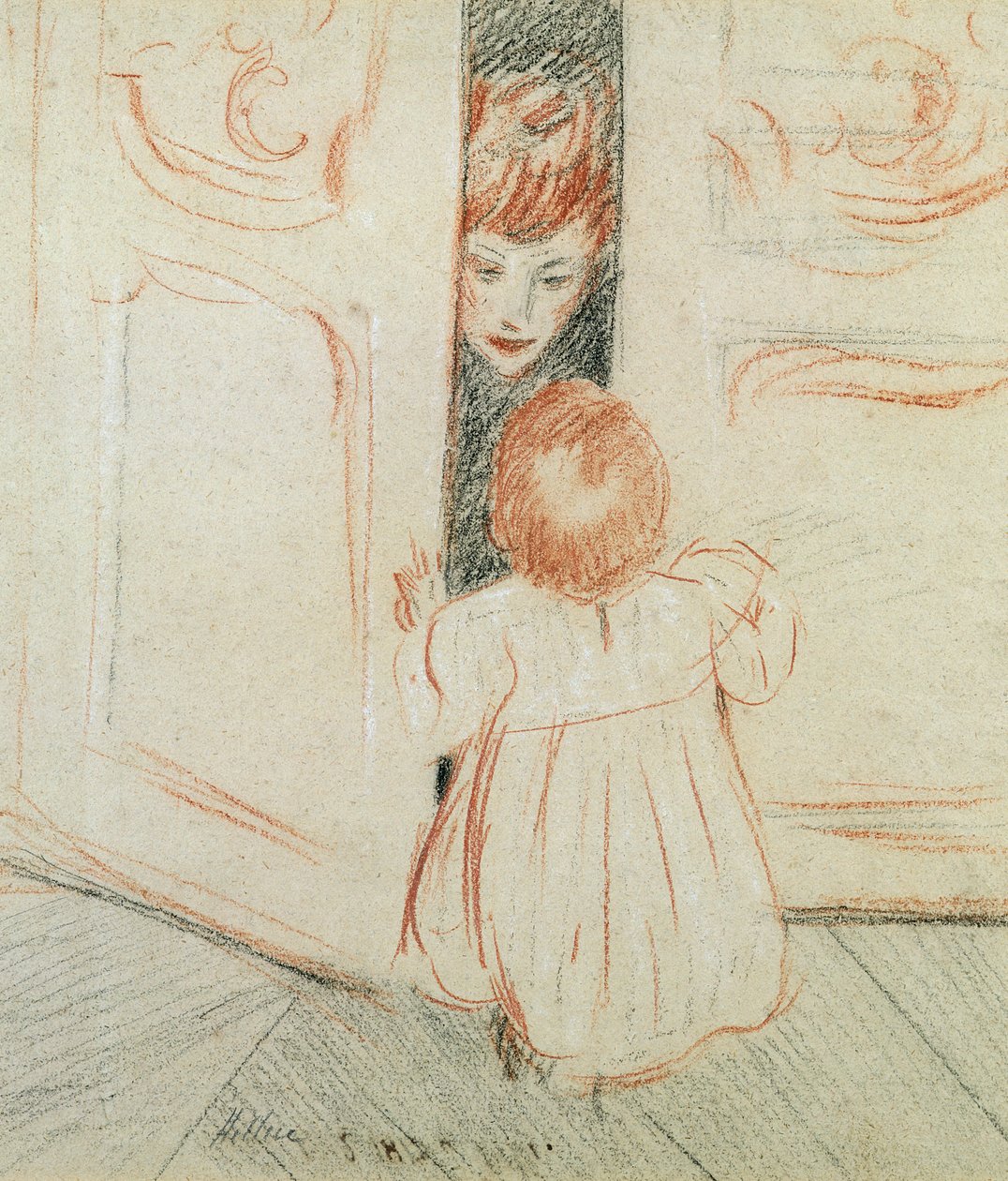 Hide and Seek (barevná tužka na papíře) od Paul Cesar Helleu
