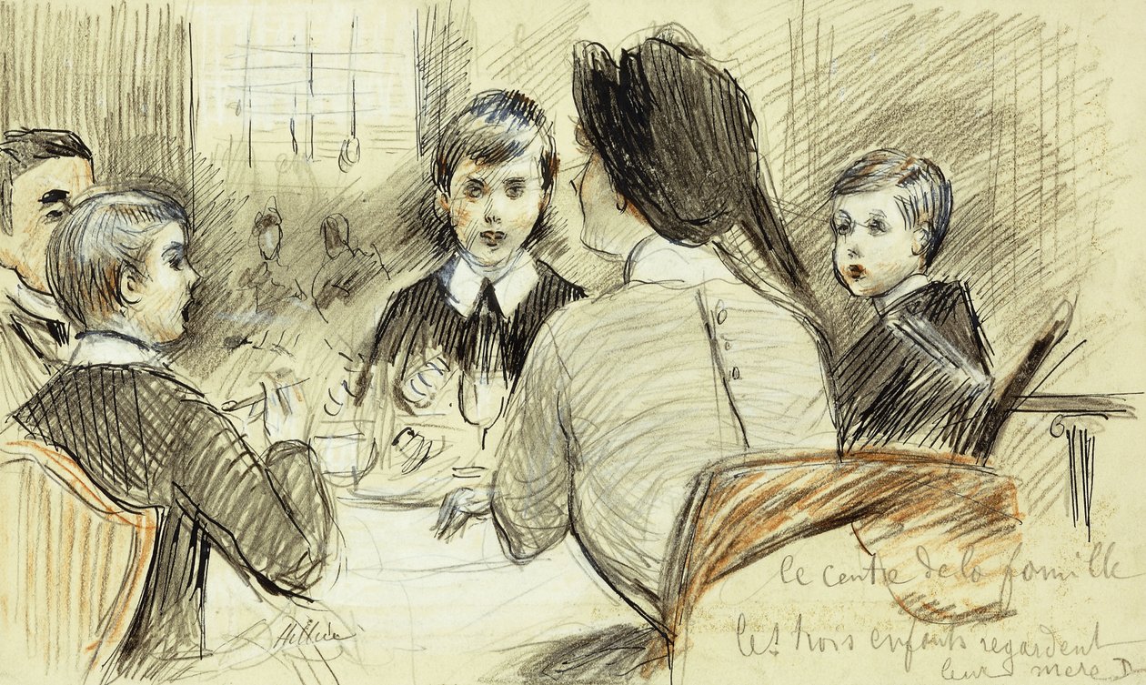 La Centre de la Famille: Rodinná večeře v Ritz, New York, 1920 od Paul Cesar Helleu