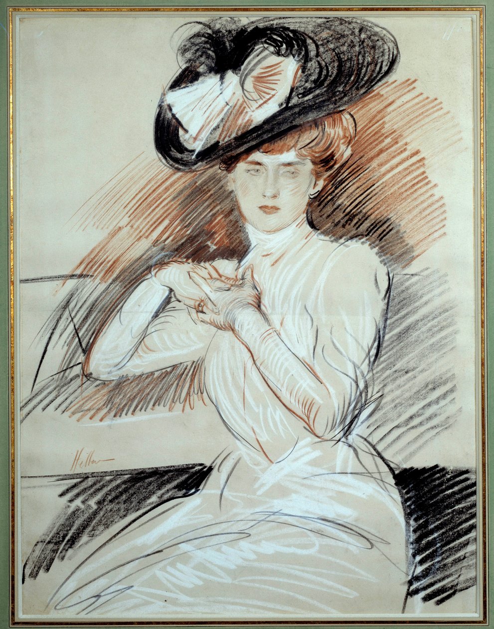 Madame Helleu. Kresba Paul Helleu (1859-1927), 20. století. Bayonne, Bonnatovo muzeum od Paul Cesar Helleu