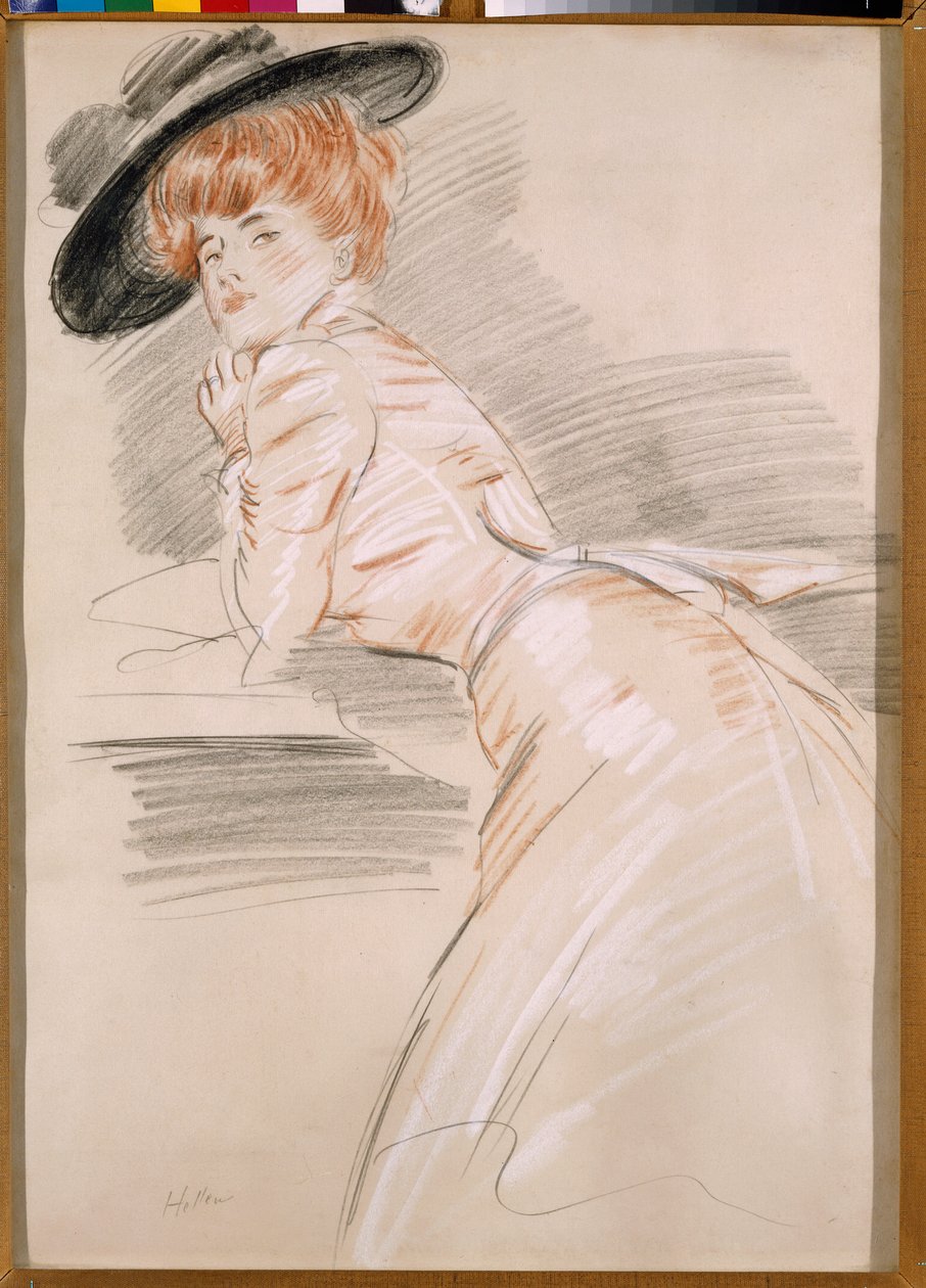 Madame Helleu v klobouku od Paul Cesar Helleu