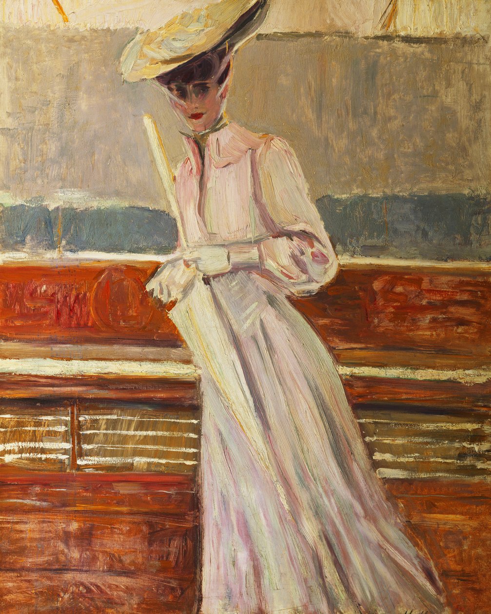 Madame Helleu na Yacht Etoile, kolem roku 1902 od Paul Cesar Helleu