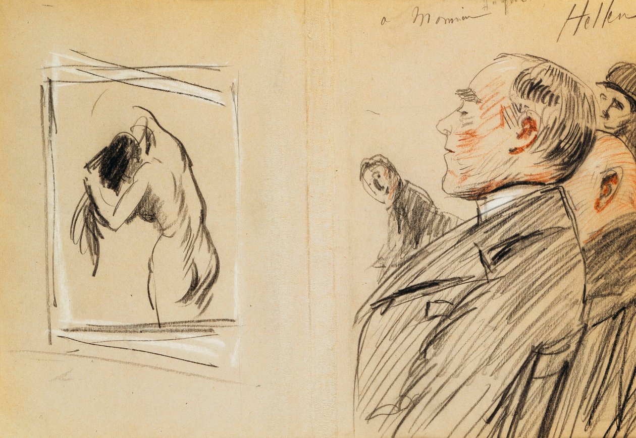 Monsieur Fiquet obdivuje pastel od Degase od Paul Cesar Helleu