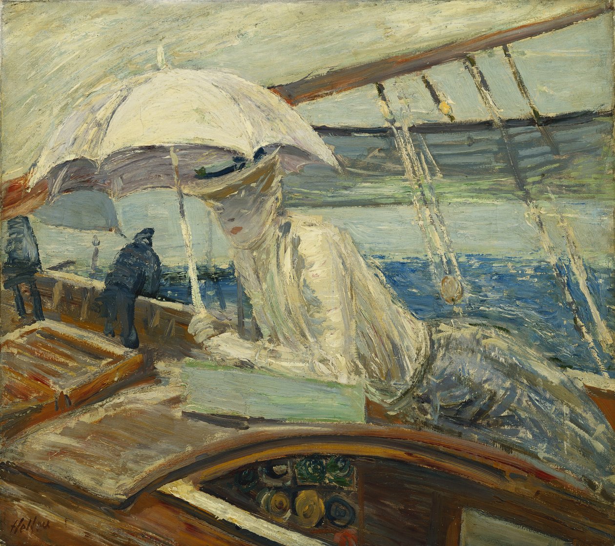 slečna. Helleu na moři, Yacht Bird; Madame Helleu a Mer, Yacht Bird, od Paul Cesar Helleu