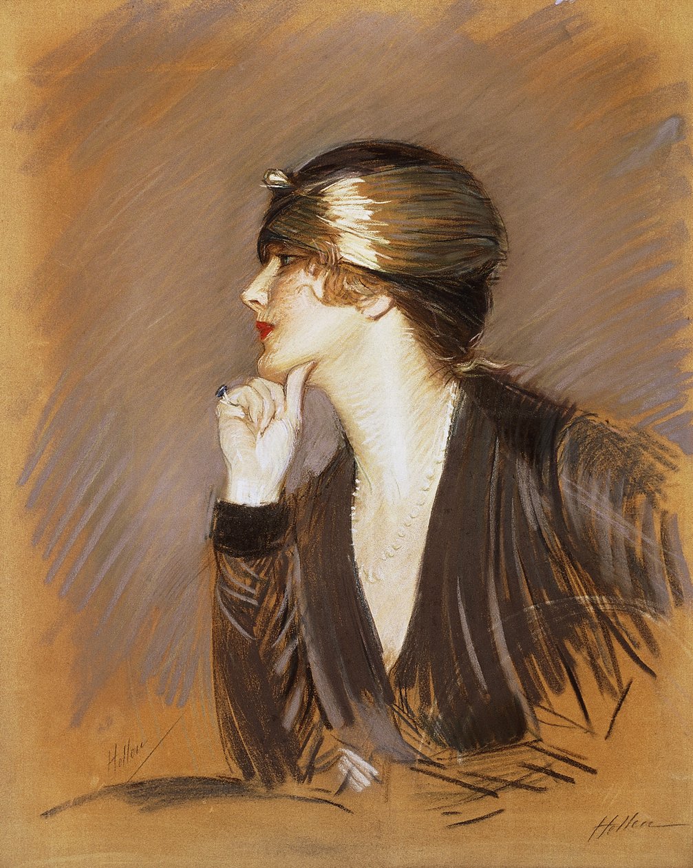 Portrét Lucette, kolem roku 1913 od Paul Cesar Helleu