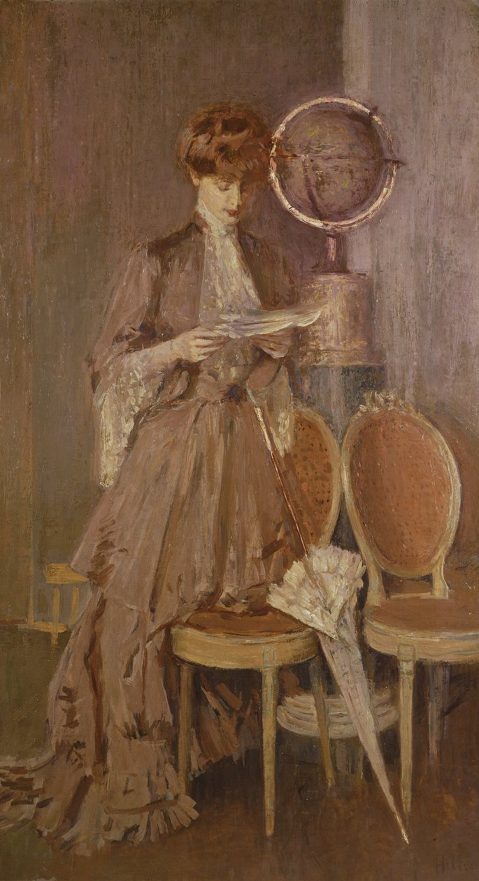 Portrét paní Helleu čte dopis od Paul Cesar Helleu