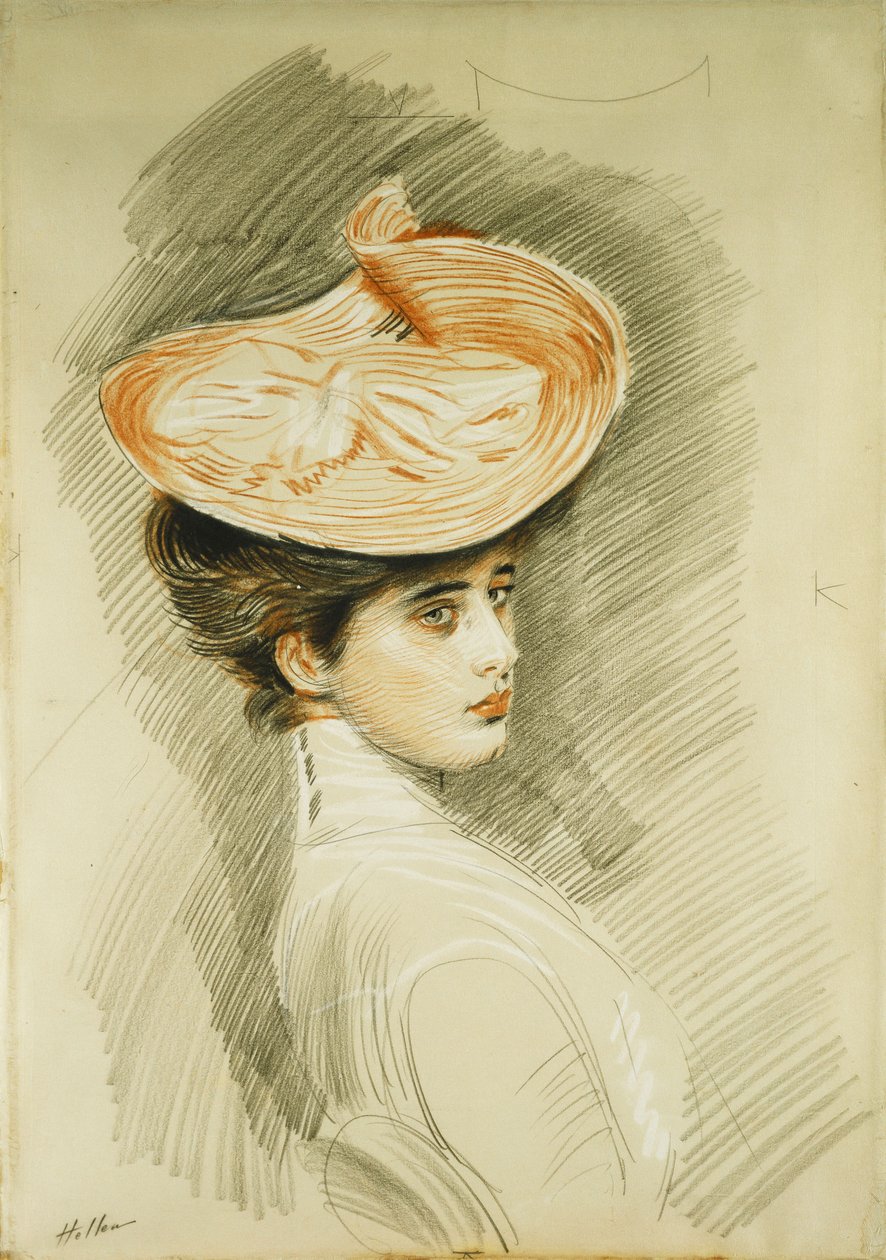 Portrét dámy, která je považována za Madame Helleu, od Paul Cesar Helleu