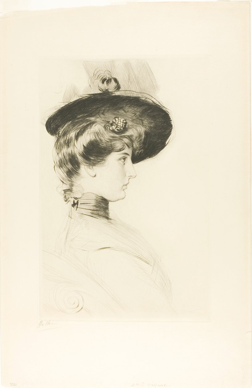Portrét ženy v klobouku (Madame Letellier) od Paul Cesar Helleu