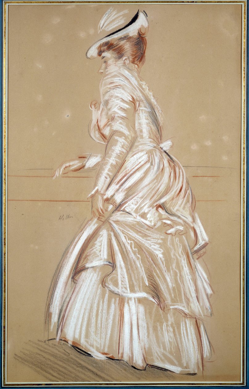 Portrét ženy v bílém. Kresba Paul Helleu (1859 - 1927), 20. století. Bayonne, Bonnatovo muzeum od Paul Cesar Helleu