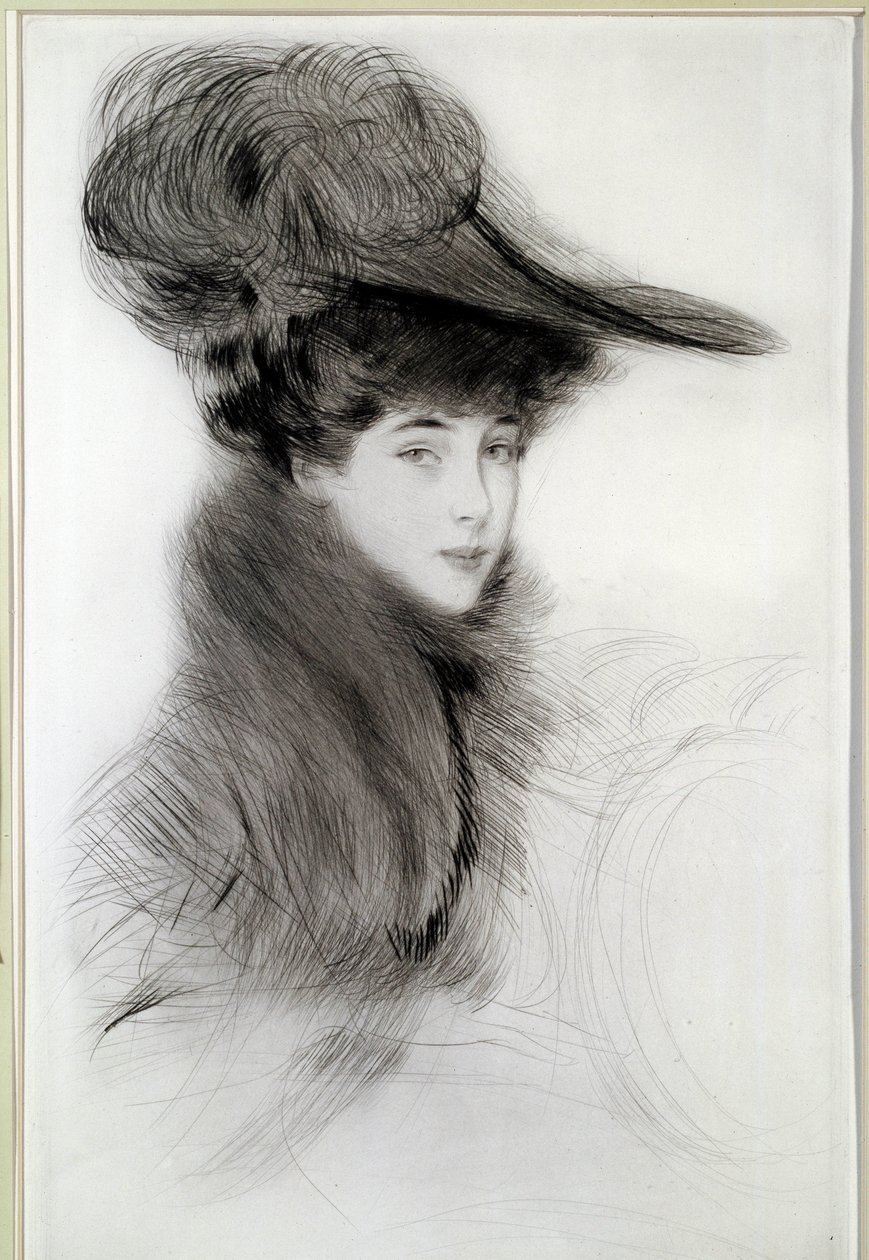 Portrét vévodkyně z Malborough. Kresba Paul Helleu (1859-1927), 20. století. Bayonne, Bonnatovo muzeum od Paul Cesar Helleu