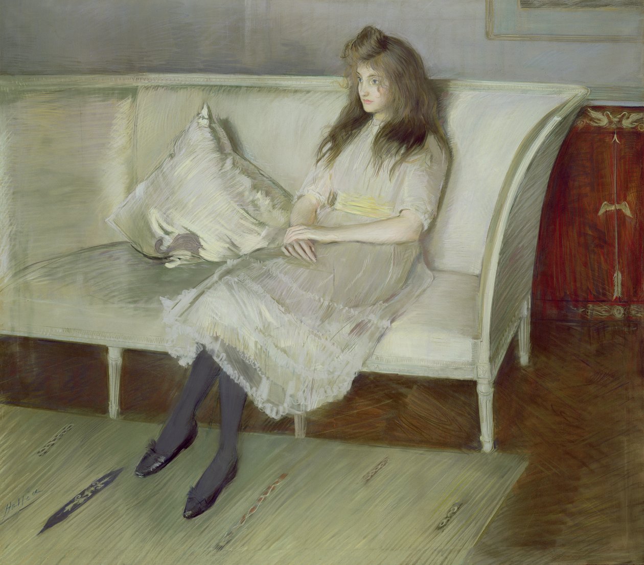 Symfonie v bílém - Portrét Yvonne Paulmier od Paul Cesar Helleu