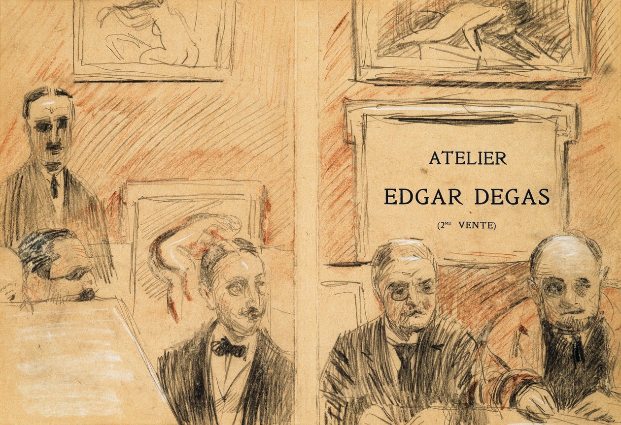 The Auctioneers at the Edgar Degas studio sale z prosince 1918 od Paul Cesar Helleu