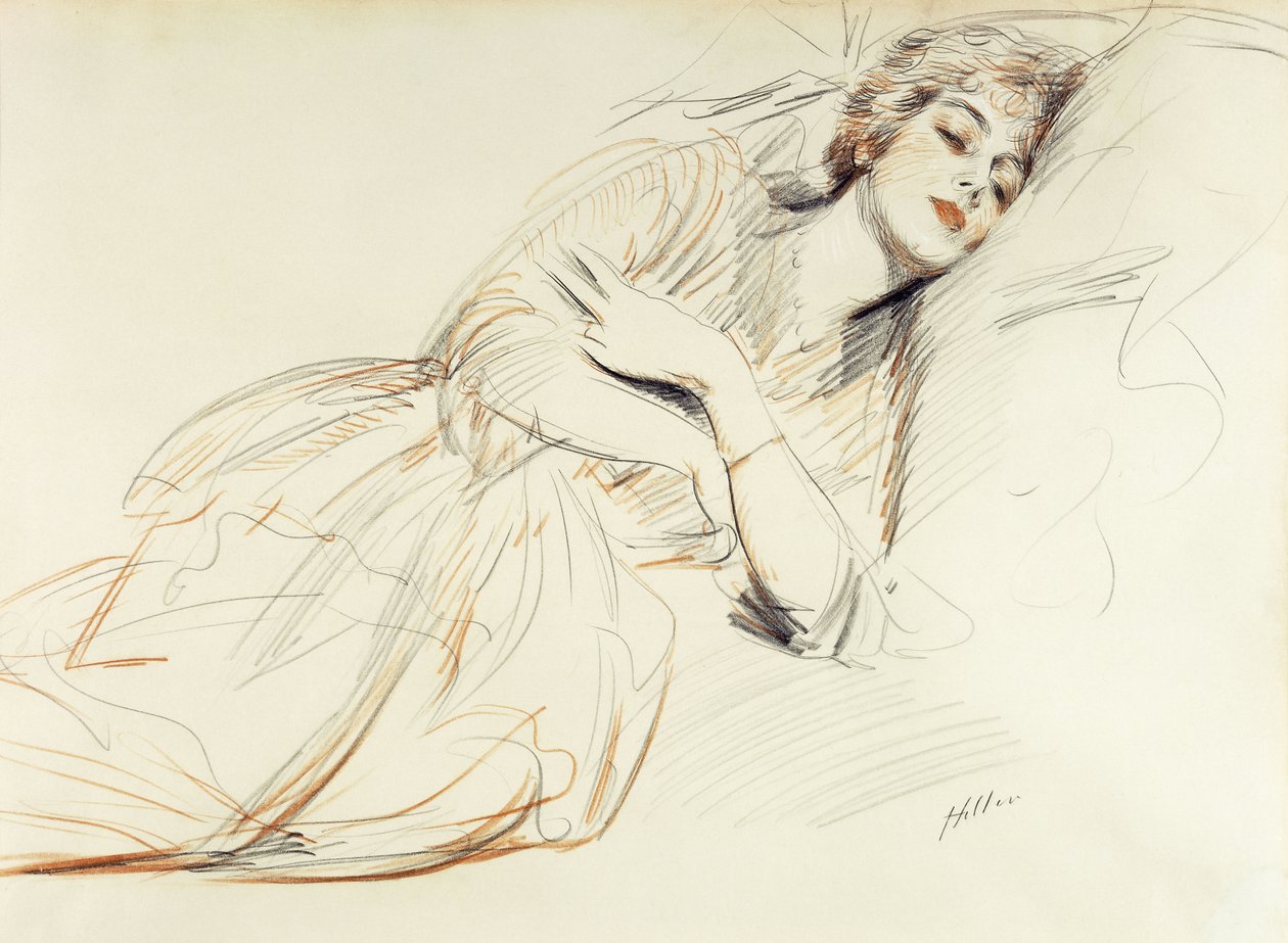 Žena ležící; Ležící žena, od Paul Cesar Helleu