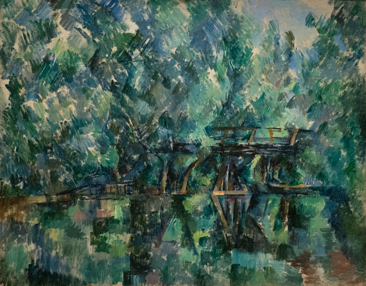 Most přes rybník Saint-Maur-des-Fosses od Paul Cézanne