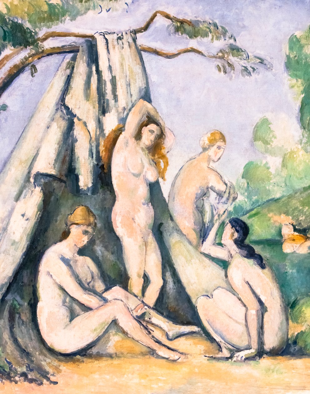 Koupající se před stanem, detail od Paul Cezanne