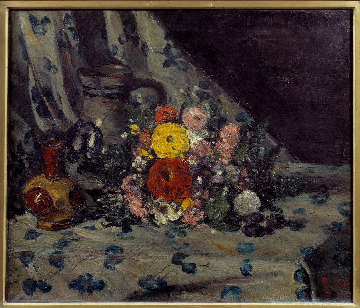 Kytice se žlutou dalhií Malba Paula Cezanna (1839-1906) 1873 Ne. 0,54x0,64 m Paříž, musee d