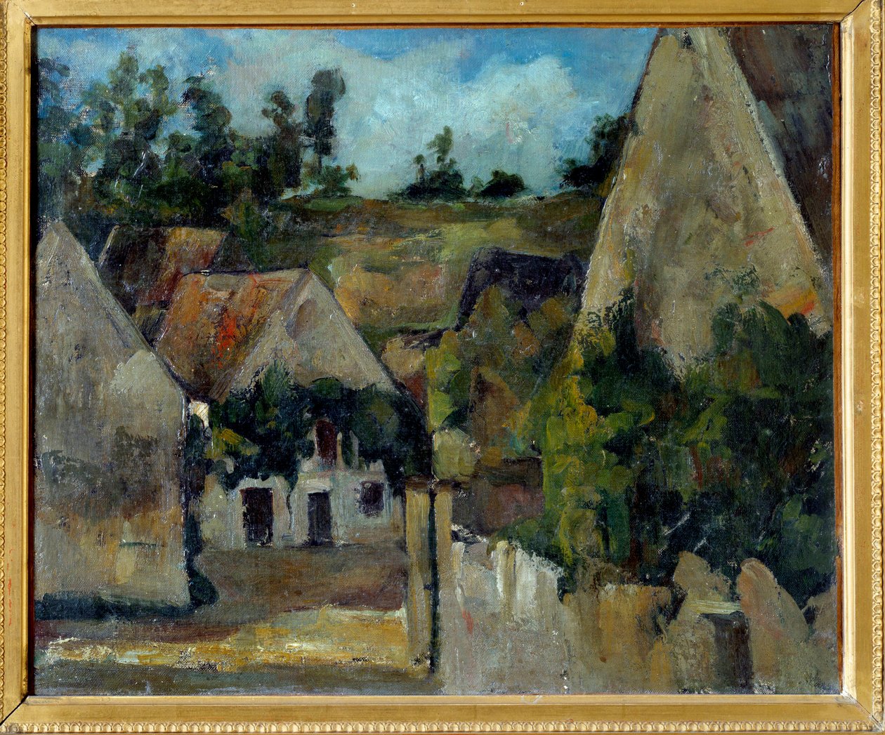 Křižovatka rue Remy v Auvers sur Oise (Auvers-sur-Oise) Malba Paula Cezanna (1839-1906) 1873 Ne. 0,38 x 0,45 m Paříž, muzeum Orsay od Paul Cézanne