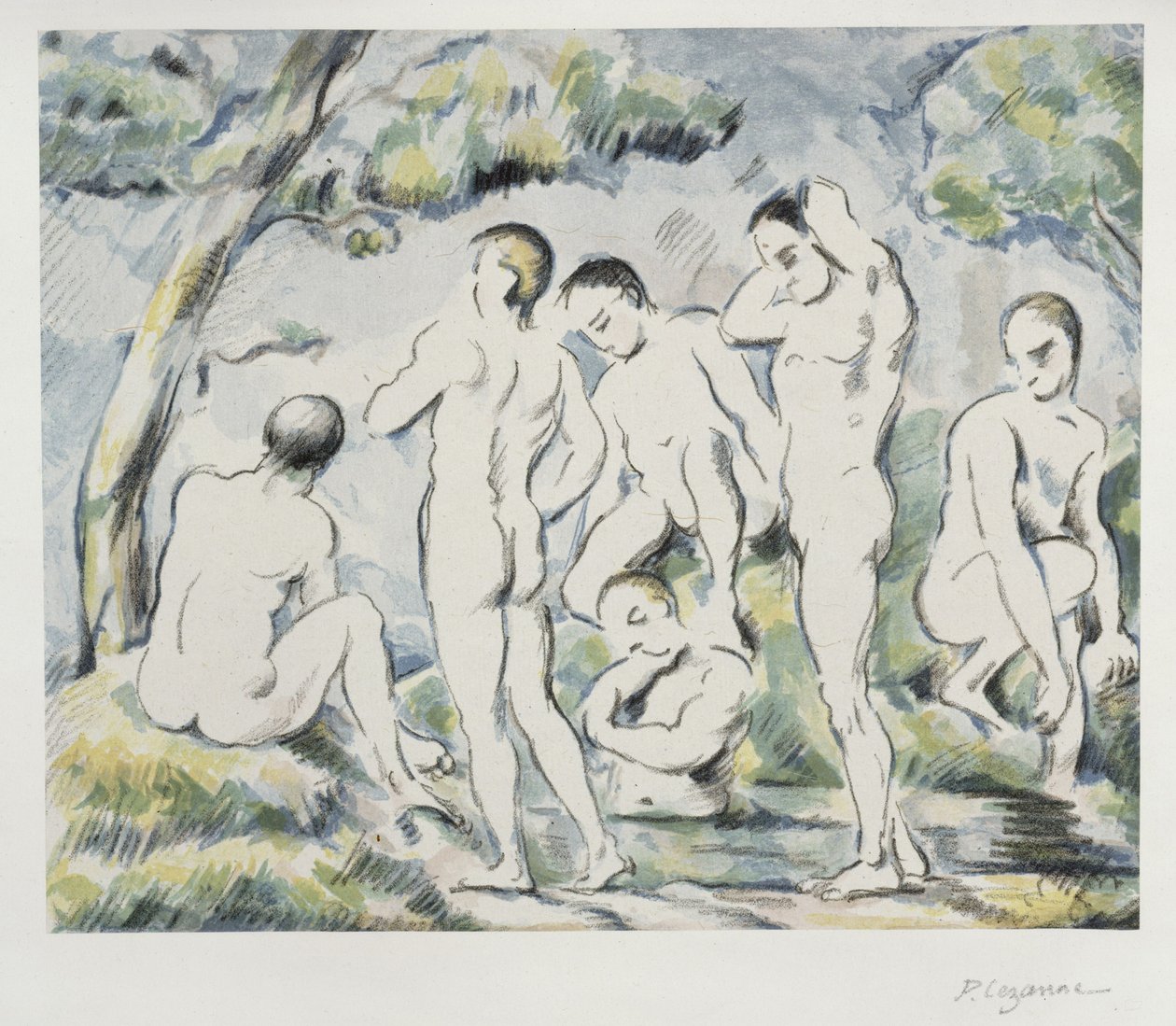 Koupající se (malý list) od Paul Cézanne