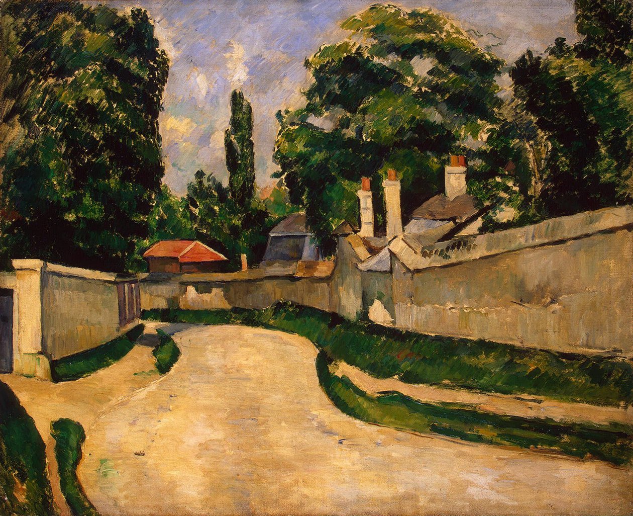 Houses Along a Road, c.1881 (olej na plátně) od Paul Cézanne