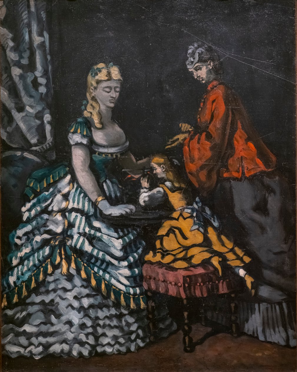 Interiér se dvěma ženami a dítětem od Paul Cézanne