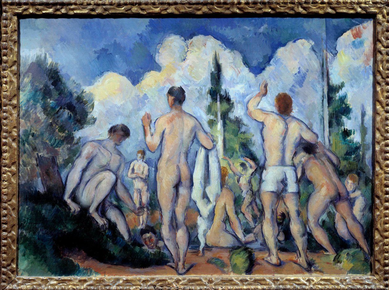 Les bathers Obraz Paula Cezanna (1839-1906) 1890 Ne. 0,6x0,82 m Paříž, musee d