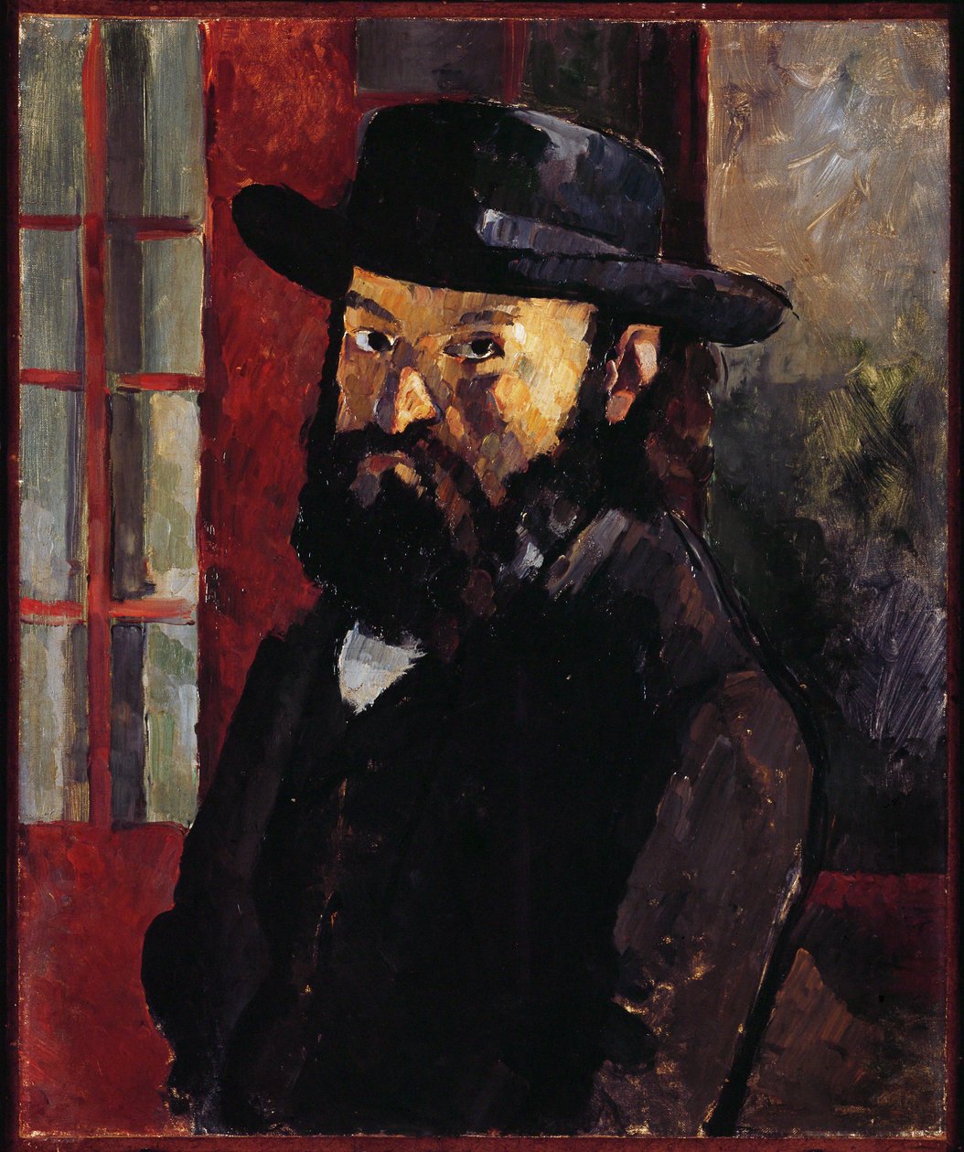 Portrét Cézanna s plstěným kloboukem (olej na plátně) od Paul Cezanne