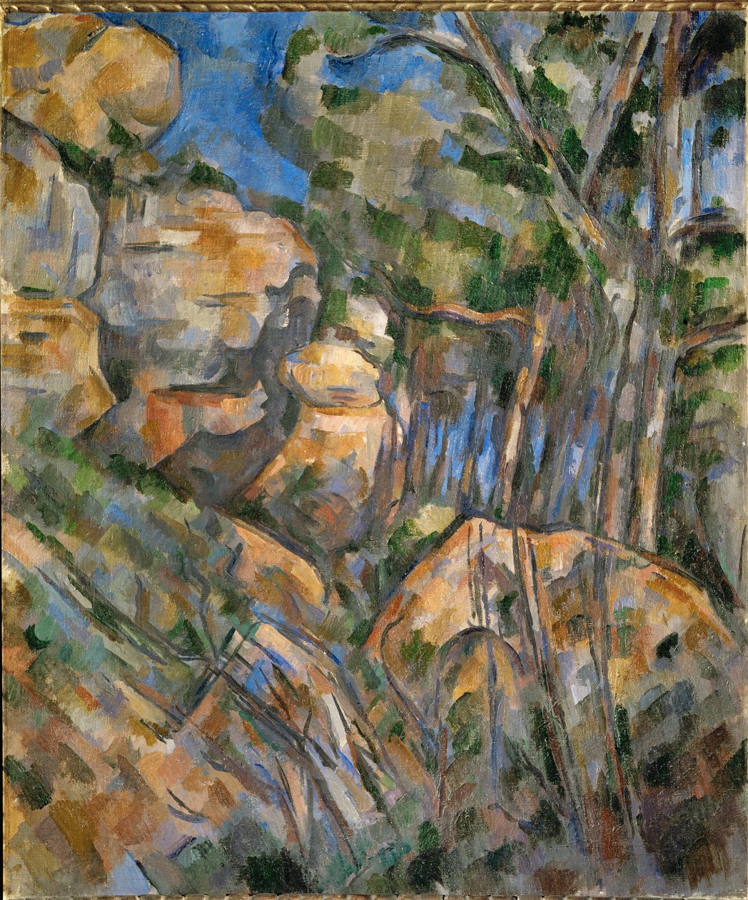 Rochers pres des grottes au-dessus de Chateau-Noir (olej na plátně) od Paul Cezanne