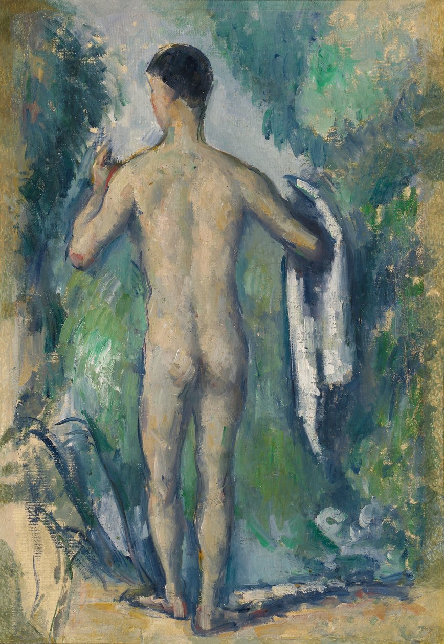 Stojící koupající se při pohledu zezadu od Paul Cézanne