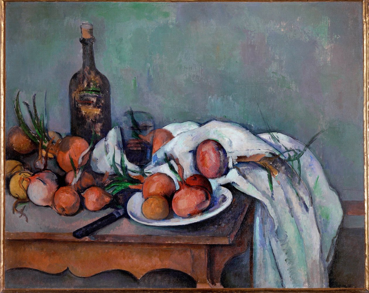 Zátiší s cibulí (olej na plátně) od Paul Cezanne