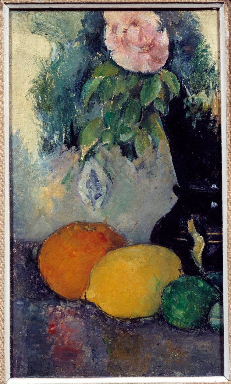 Zátiší květin a ovoce Malba Paula Cezanna (1839-1906) 19. století Sun. 0,37x0,28 m Musee de l