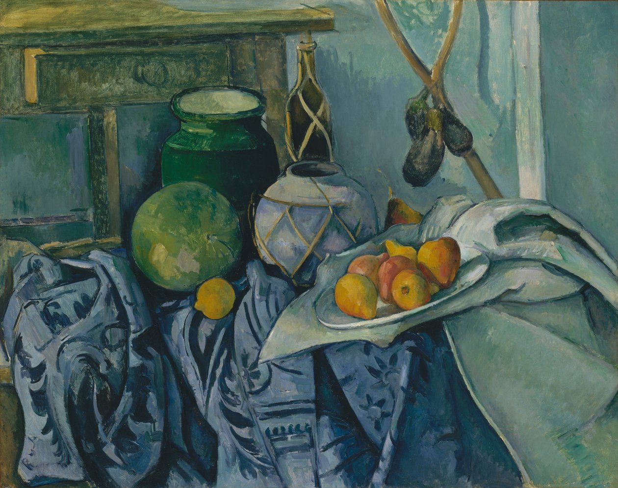 Zátiší se zázvorovou sklenicí a lilkem od Paul Cézanne