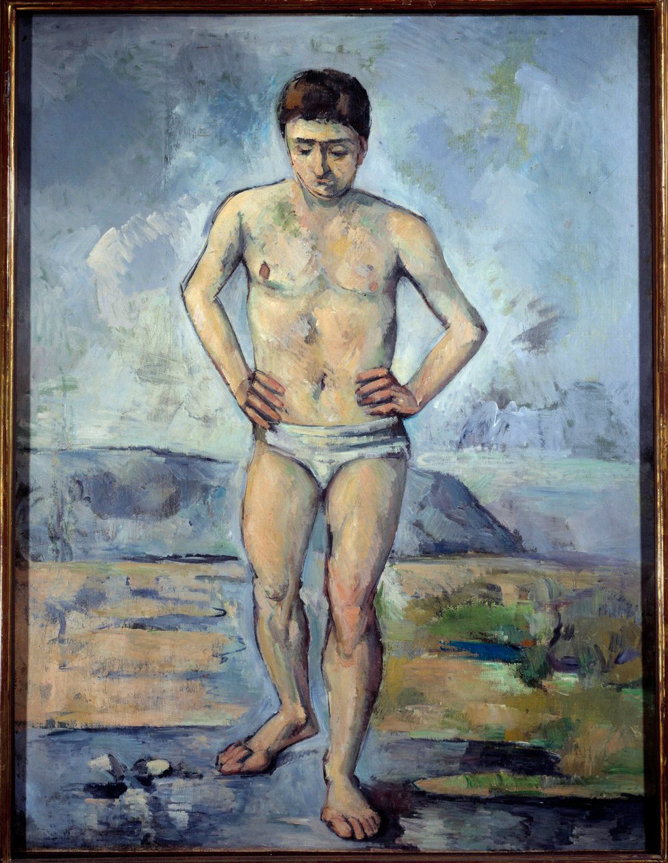 Obraz The Bather od Paula Cezanna (1839-1906) 1885 Ne. 1,27x0,96 m New York, muzeum moderního umění od Paul Cézanne