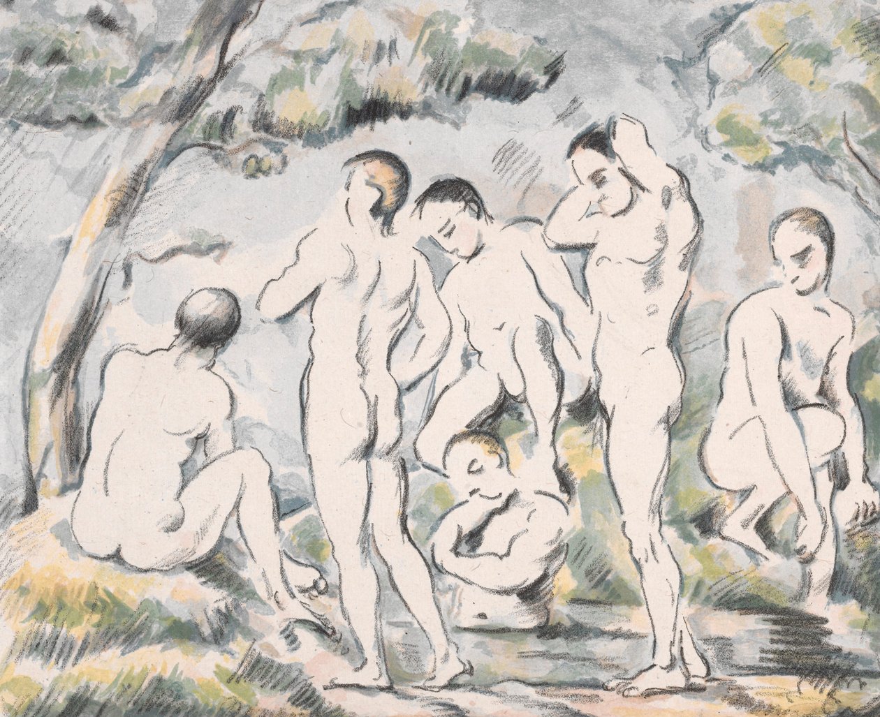 Koupající se ženy (malý obraz) od Paul Cézanne