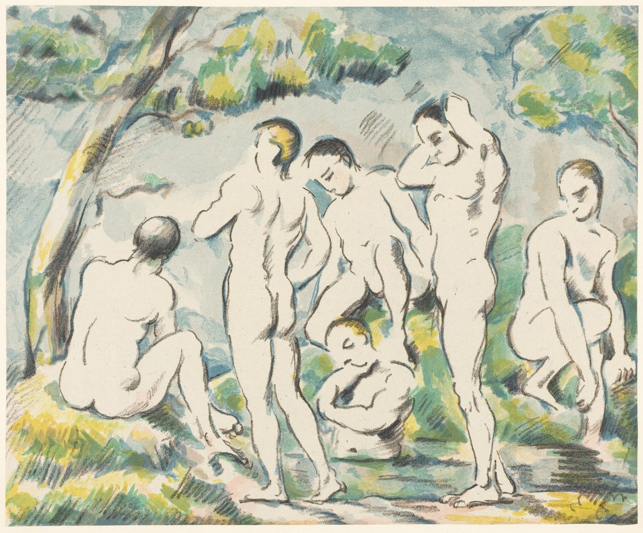 Koupající se ženy (malý obraz) od Paul Cézanne