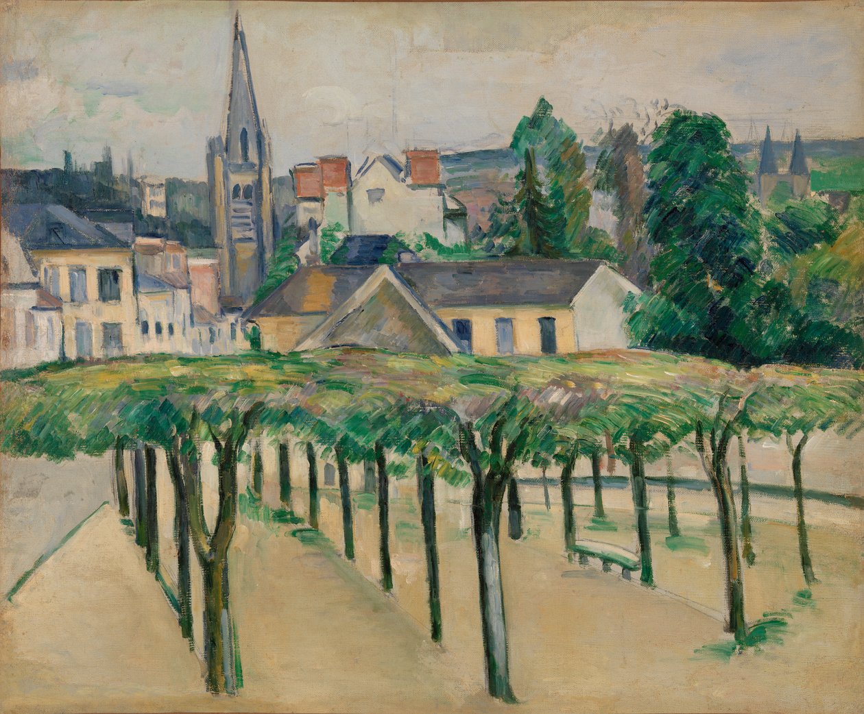 Kostel Saint-Aspais při pohledu z Place de la Préfecture v Melun od Paul Cézanne