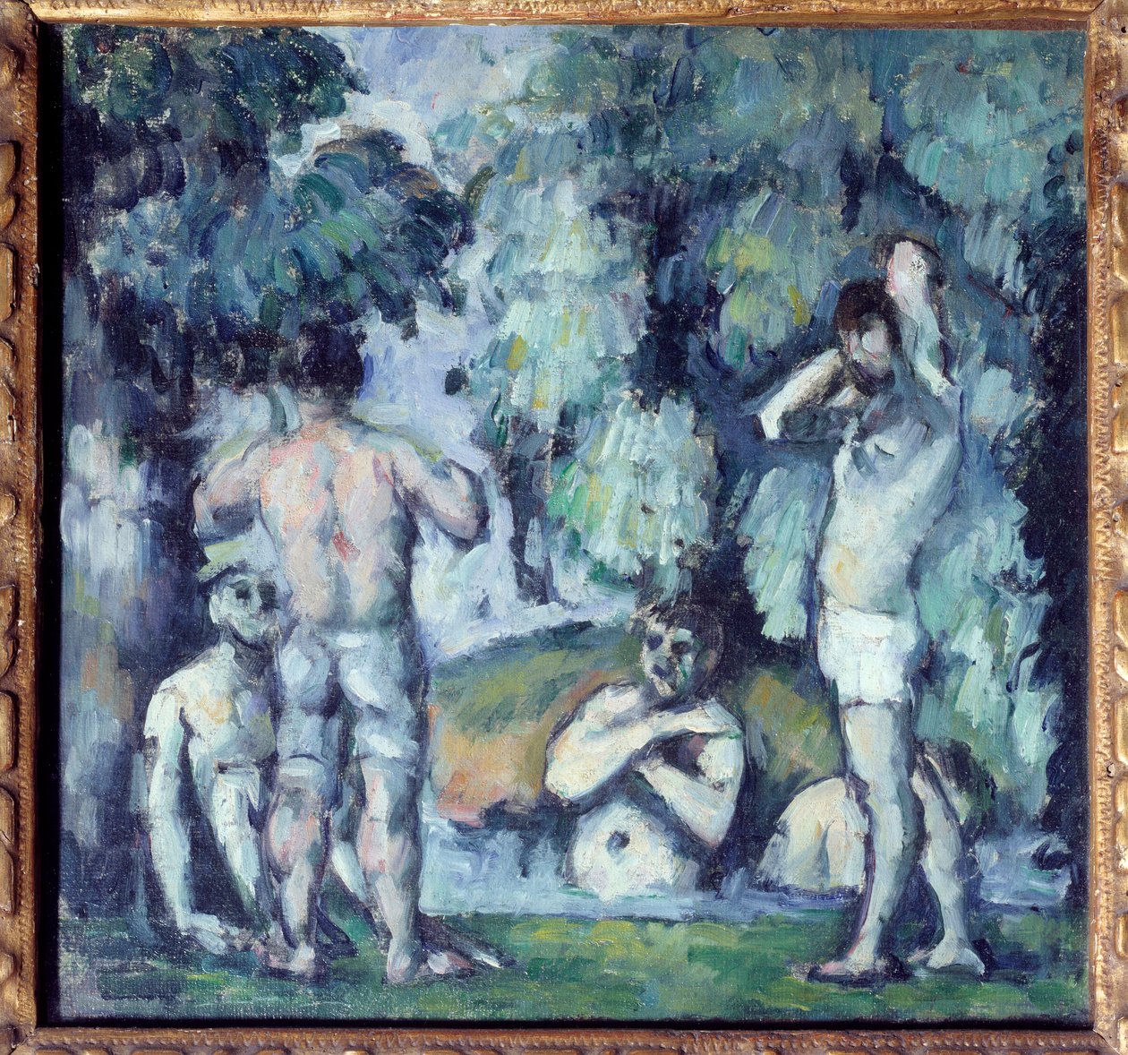 Obraz The Five Bathers od Paula Cezanna (1839-1906) 1875 Ne. 0,24x0,25 m Paříž, Musee d