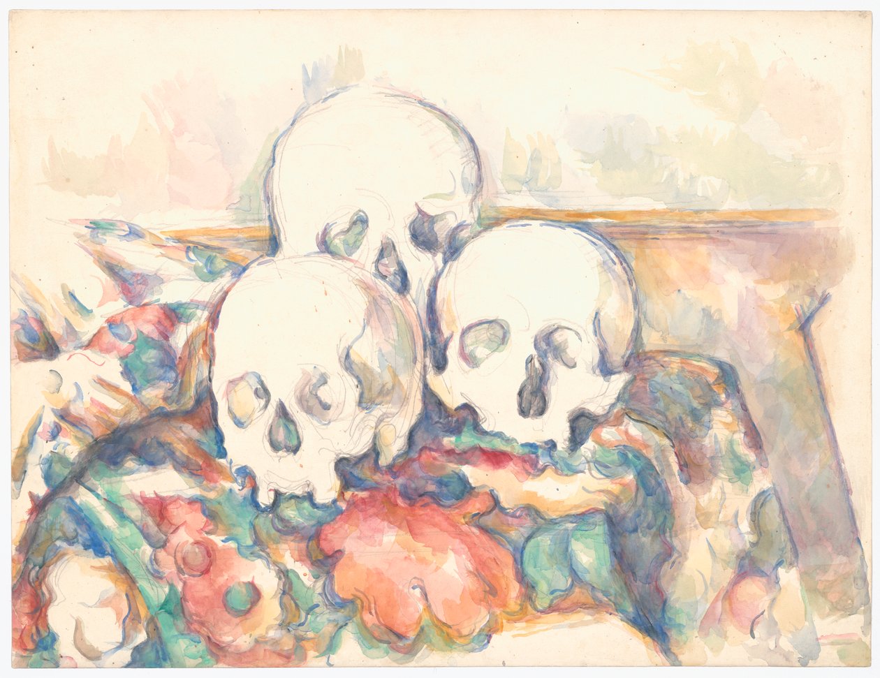 Tři lebky od Paul Cézanne