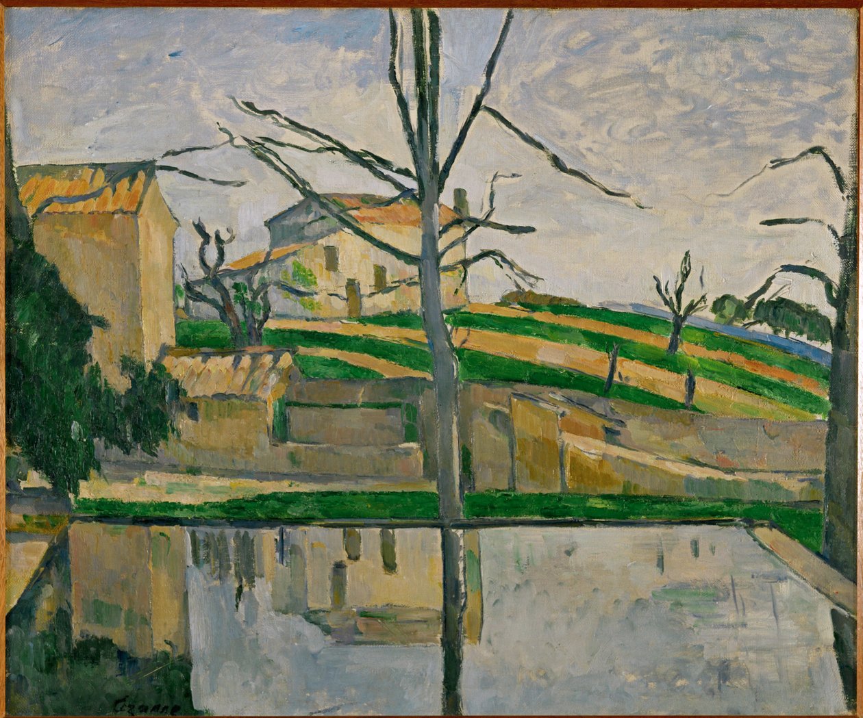 Bazén před jeskyní Bouffan (olej na plátně) od Paul Cezanne