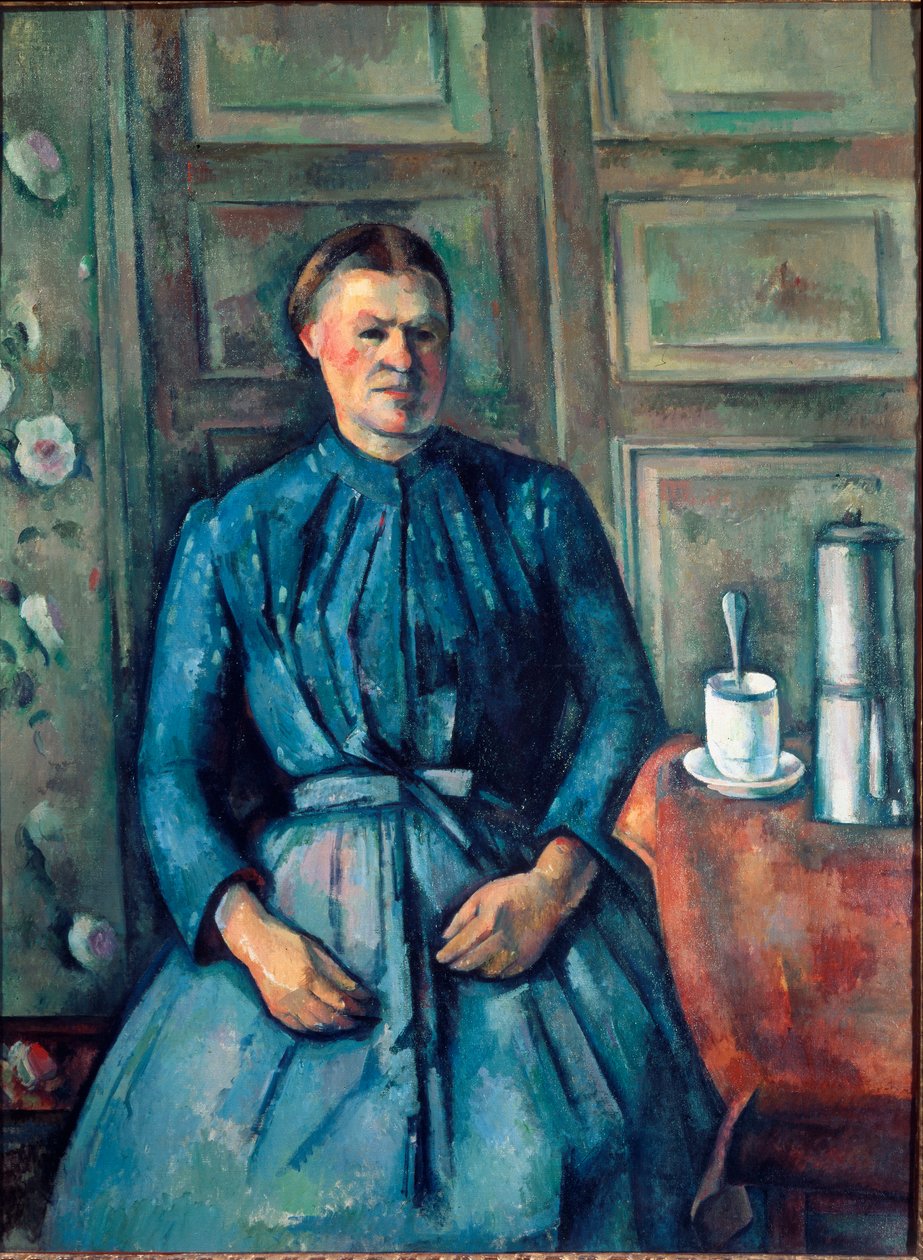 Žena s kávovarem (olej na plátně od Paul Cézanne