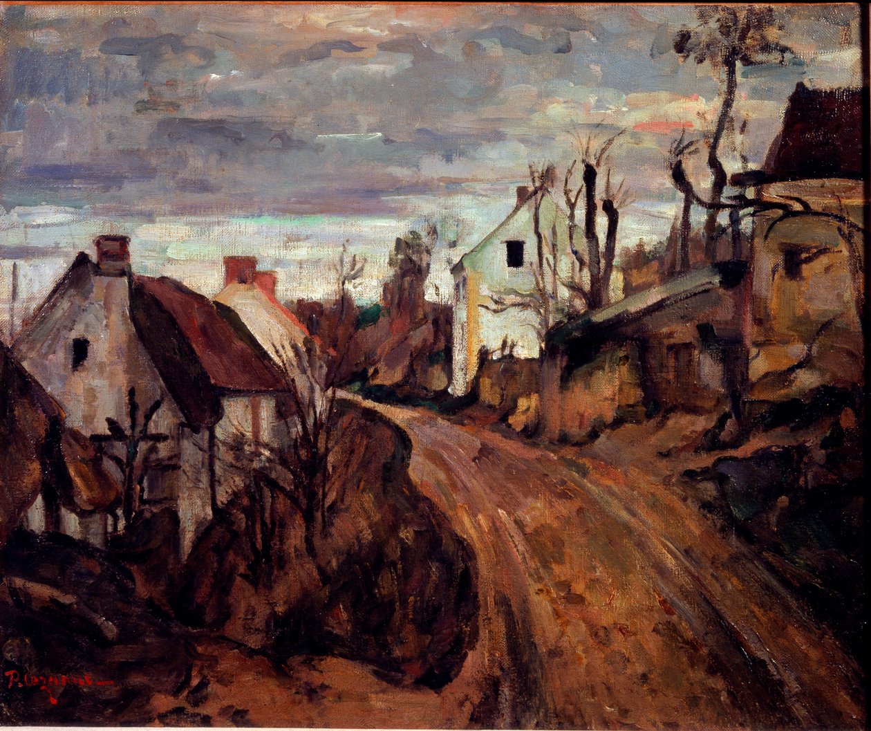 Vesnická cesta, Auvers. (Olej na plátně od Paul Cézanne