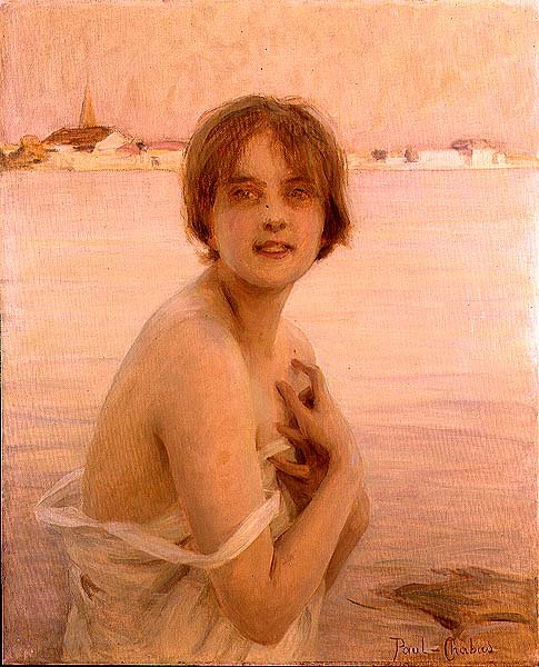 Dívka u moře (olej na plátně) od Paul Chabas