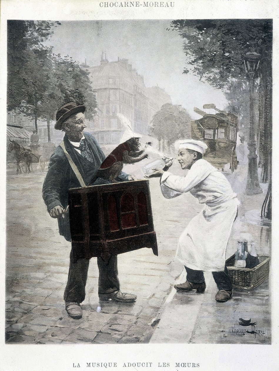 Hudba zjemňuje mravy, malba Chocarne-Moreau, c. 1900 od Paul Charles Chocarne Moreau