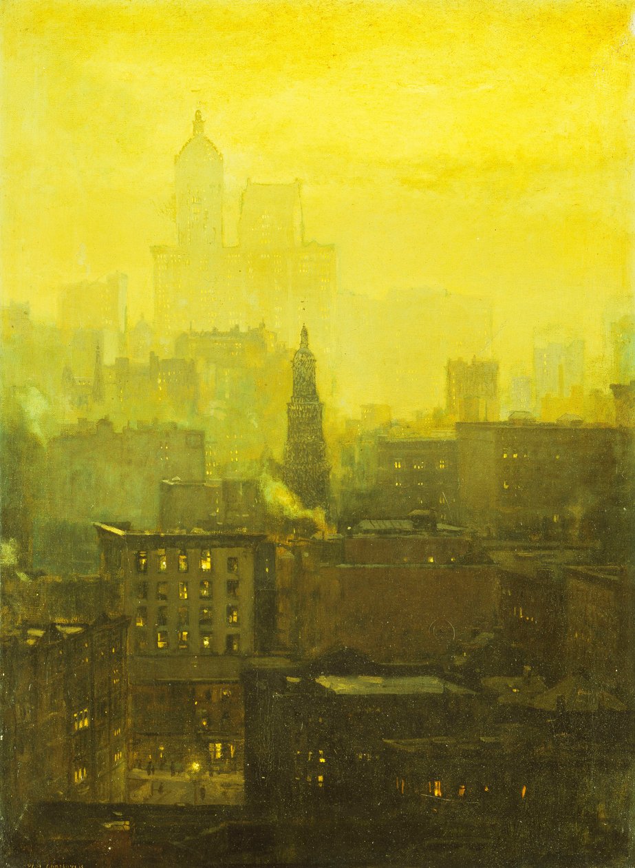 Městské nokturno, od Paul Cornoyer