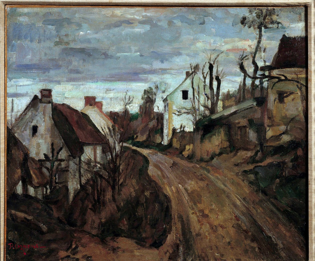 Vesnická cesta do Auvers-sur-Oise (Auvers sur Oise) Malba Paula Cezanna (1839-1906) 1872 Ne. 0,46x0,55 m Paříž, muzeum Orsay od Paul Cézanne