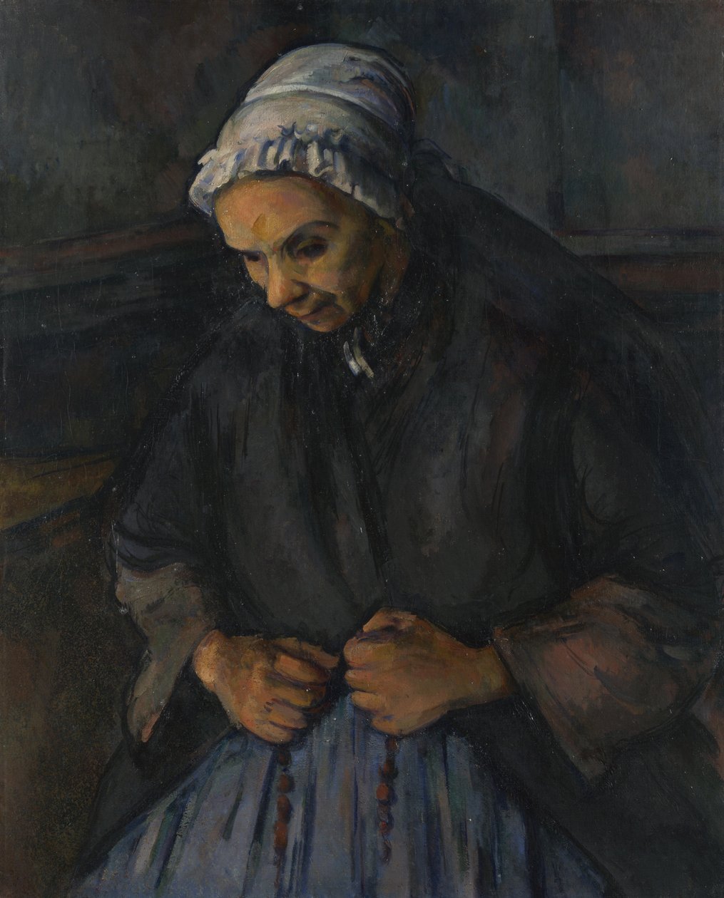 Stará žena s růžencem, c. 1895 od Paul Cézanne