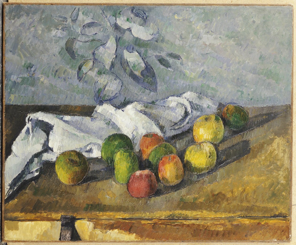 Jablka a ubrousek od Paul Cézanne