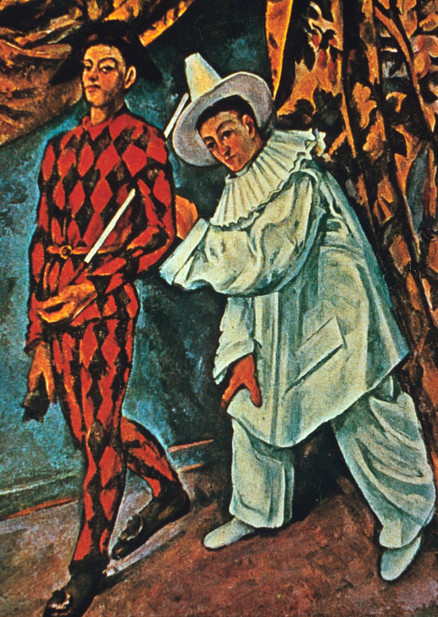 Harlekýn a Pierrot, 1888 od Paul Cézanne