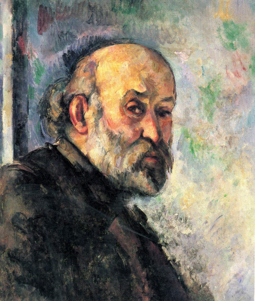 Autoportrét na modrém pozadí od Paul Cézanne