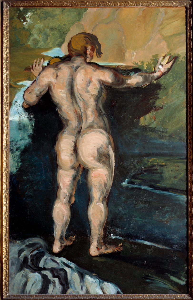 Bather and Rock Painting od Paula Cezanna (1839-1906) 1868 Norfolk, Chrysler museum od Paul Cézanne